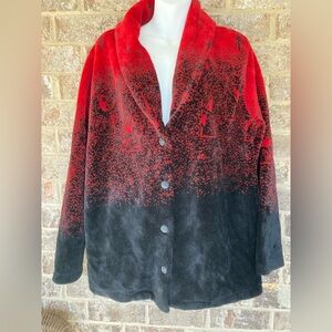 National Wildlife Federation Sherpa Teddy Fuzzy Bear Red Black Cardinals Size L